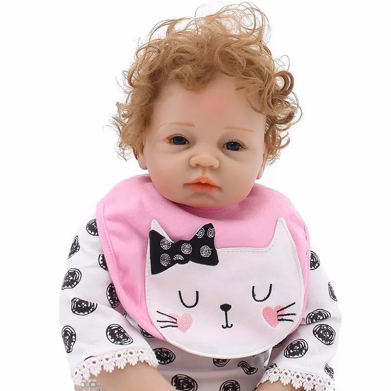 53 см Reborn Baby Dolls FDA Мягкий силикон кукла для новорожденных виниловые игрушки куклы для девочек вьющиеся волосы детские куклы дети мама Playmates