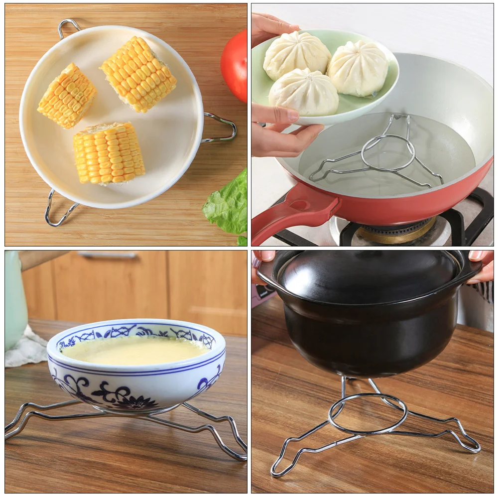

3pcs Steaming Rack Universal Stainless Steel Heat Insulation Pot Steaming Stand