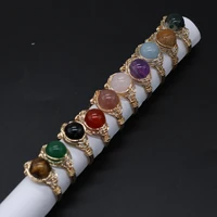 new natural semi precious stone open ring tiger eye stone clear quartz red agate 10mm for making jewelry rings gift for women