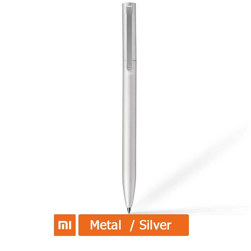 Metal Silver Xiao mi jia металлическая ручка 0,5 мм черная mi ручка PREMEC гладкая швейцарская сменная японская чернильная долговечная шариковая ручка - Цвет: Metal Silver