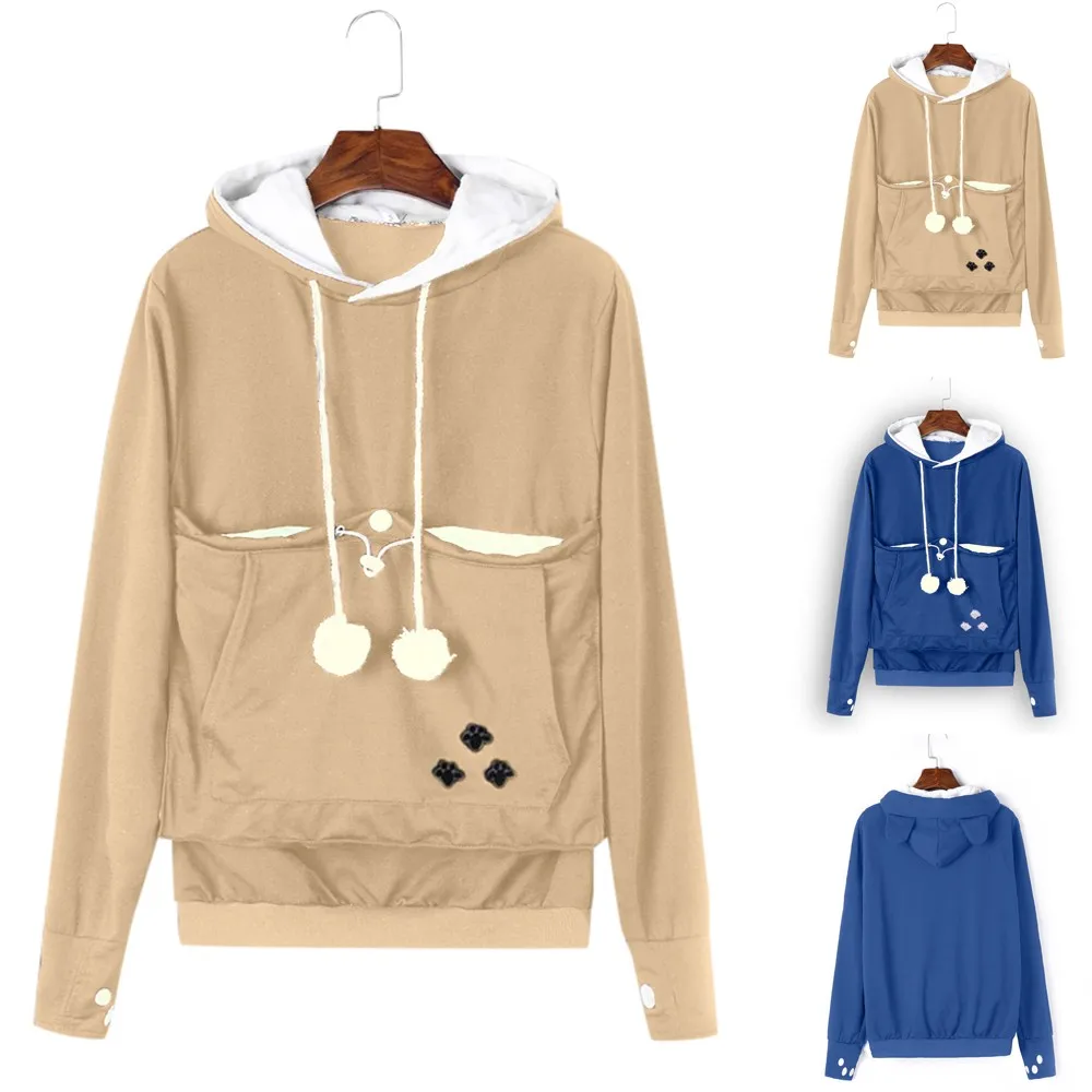 Женская повседневная одежда толстовки с капюшоном для домашних животных собак