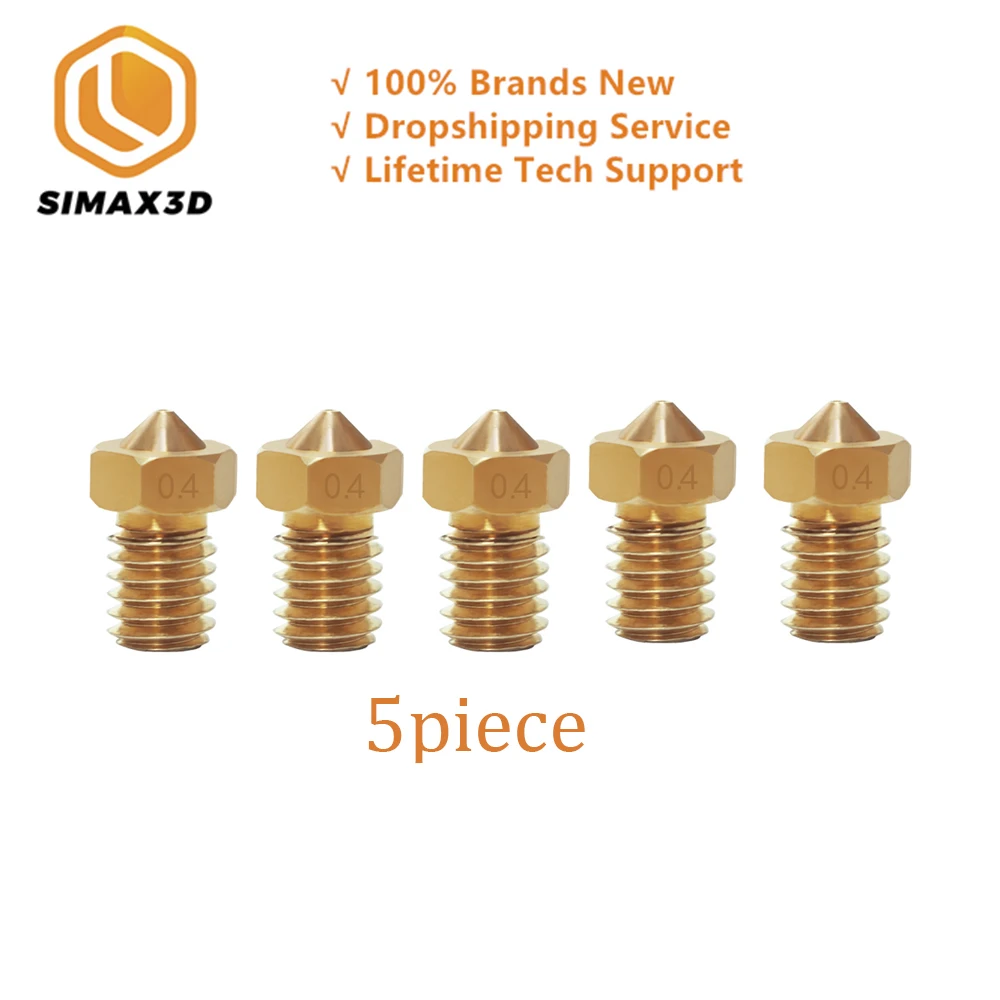 Аксессуары для 3D принтера SIMAX 5 шт. Mk8 латунная Резьбовая насадка калибра 0 4 мм