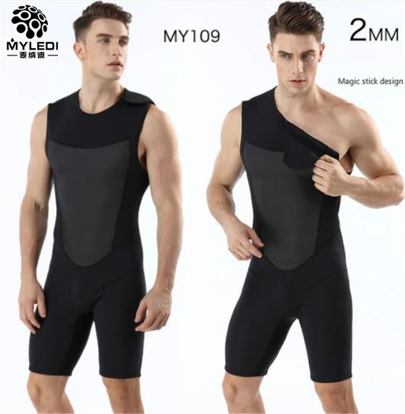 

Mens 2mm Sleeveless One-piece Vest Neoprene Men Diving Wetsuit Snorkling Suit Swimsuit Back Zipper Warm Wetsuits Vests