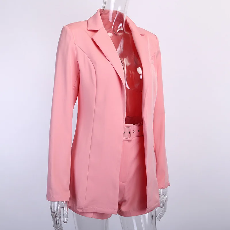 Женский комплект из 2 предметов короткие брюки и блейзер карамельных цветов