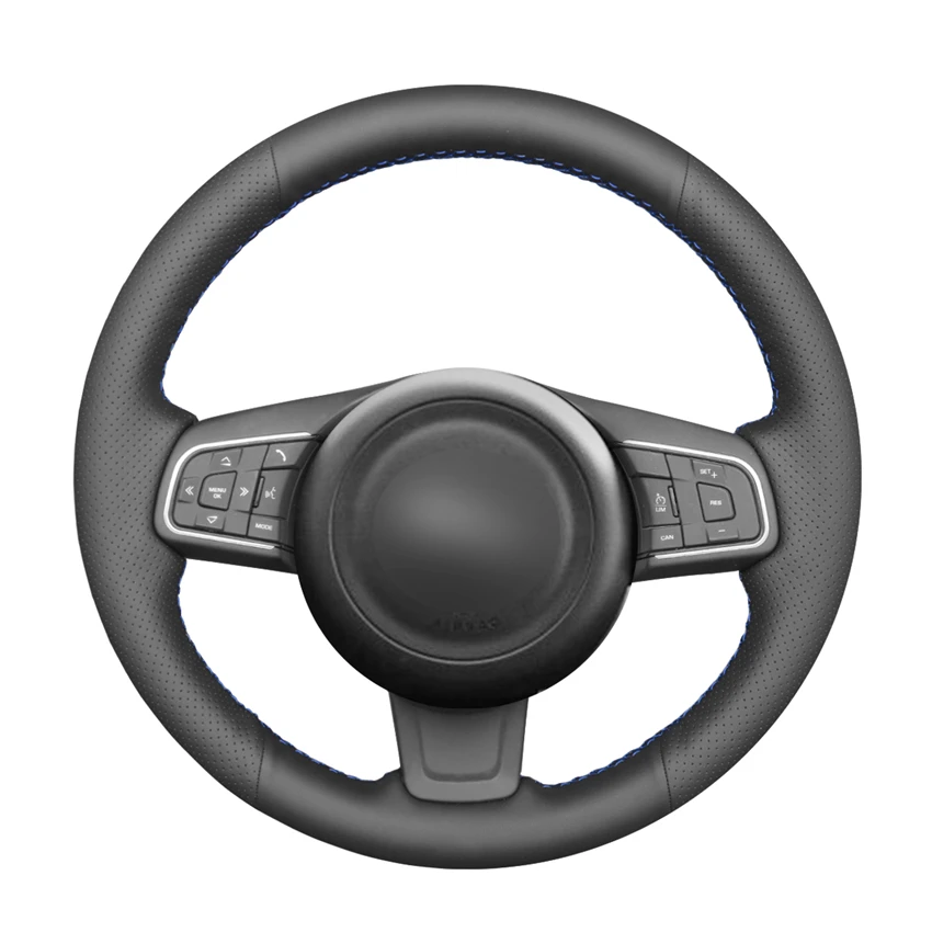 

Hand-stitched Black PU Artificial Leather Steering Wheel Cover for Jaguar XE 2015-2017 XF 2016-2017 E-Pace 2017-2019 F-Pace