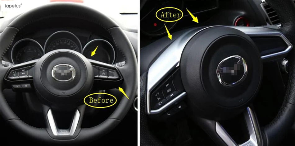 Аксессуары Lapetus подходят для Mazda CX-9 CX9 ABS рамка рулевого колеса формовочная крышка отделка матовая углеродное волокно вид