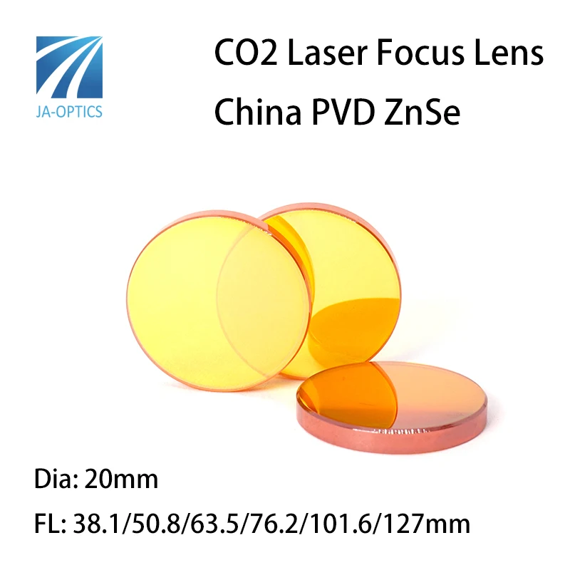 Фокусирующая линза JA-Optics из Китая PVD ZnSe диаметр 20 мм FL38.1 50 8 63 5 76 2 101 6 127 для