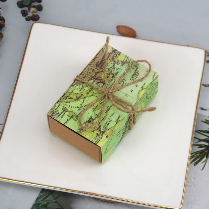 50 шт. Подарочная коробка для конфет Карта мира|Подарочные сумки и упаковка| |