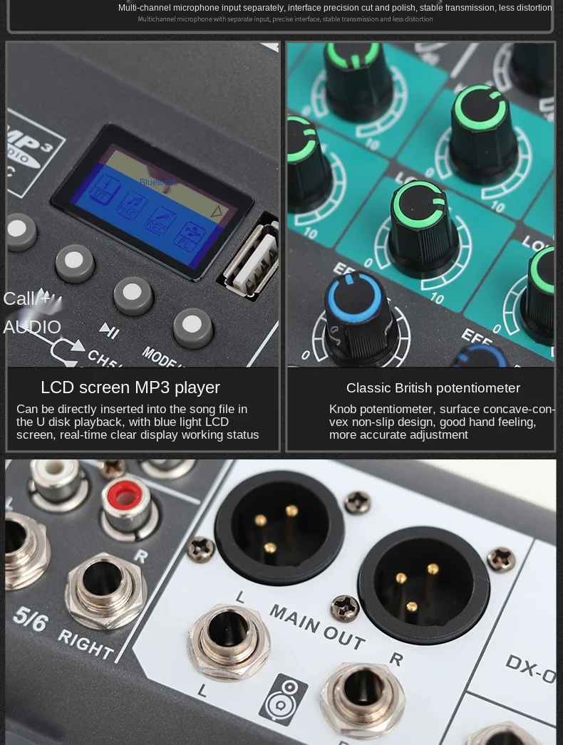 Профессиональный звуковой микшер цифровая 6 канальная микшерная консоль 16 DSP