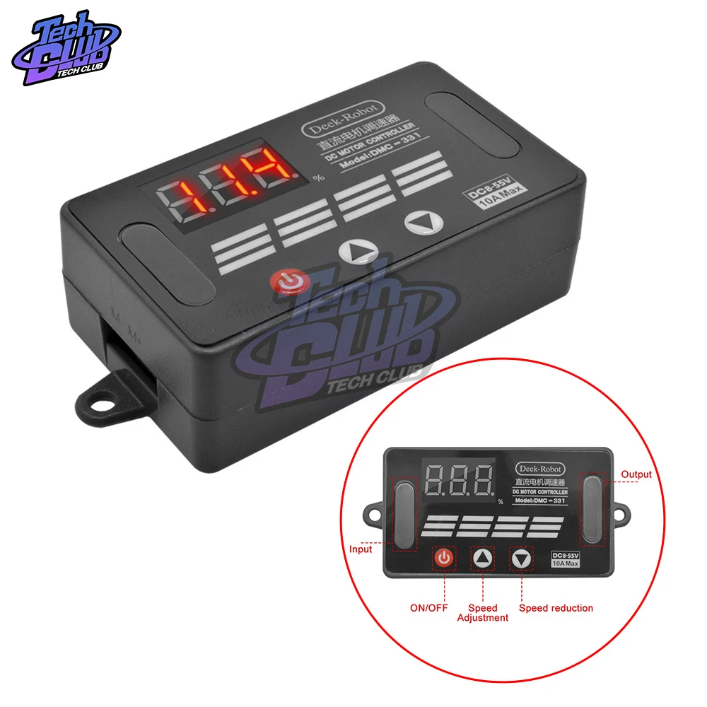 DMC-331 DC 8V-55V ШИМ-регулятор скорости двигателя Controller 10A Mini LED Digital Switch 12V 24V 36V 48V |