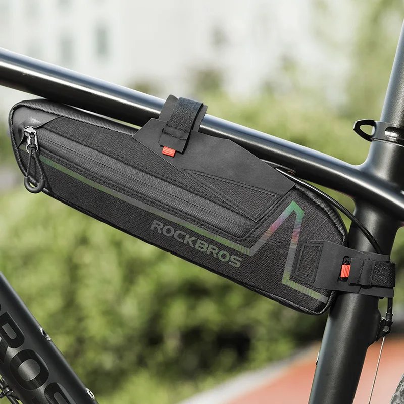 

ROCKBROS 1.5L Bike Bag Waterproof Reflective Large Capacity Front Top Tube Frame Bag Wear-resistant MTB Road Bicycle Bag