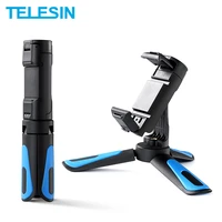 telesin mini selfie stick tripod 360 ball head cold shoe phone clip for gopro osmo action insta360 iphone android monopod