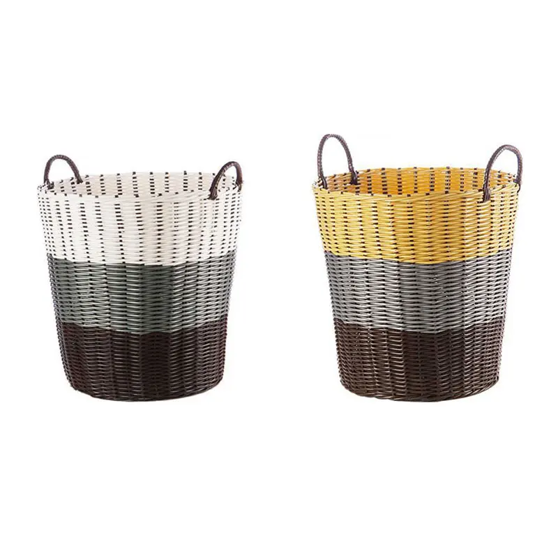 

Корзина для хранения грязной одежды, складная пластиковая корзина для хранения детских игрушек из ротанга, бытовая корзина для хранения ме...