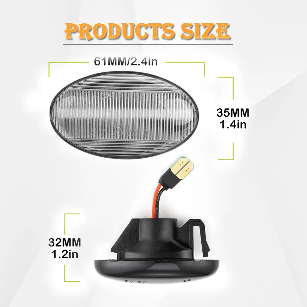 

For Mercedes Benz Vito W447 W639 Citan W415 A-Class W168 Smart W450 W452 Car Side Marker LED Turn Signal Dynamic Light Indicator