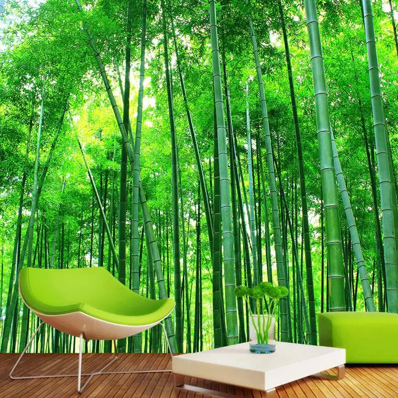 3D трехмерные обои с бамбуковым лесом пасторальный природный пейзаж гостиная