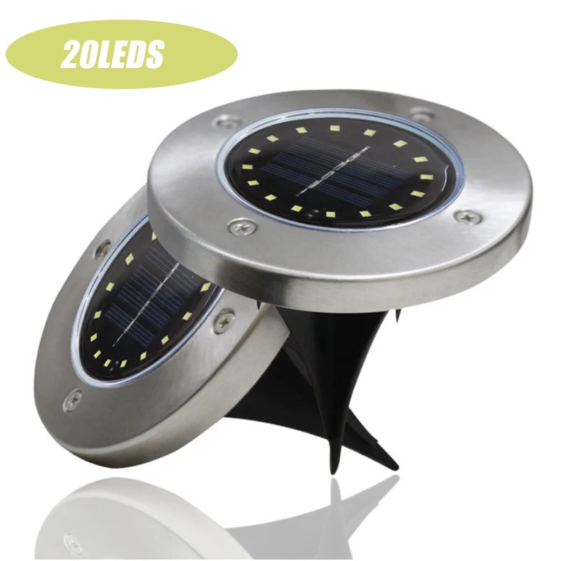 

8/12/16/20 LEDs Solar Lamps Stainless Steel Compression Buried Lamp Outdoor Waterproof Sensing Landscape Lighting Solar Lights