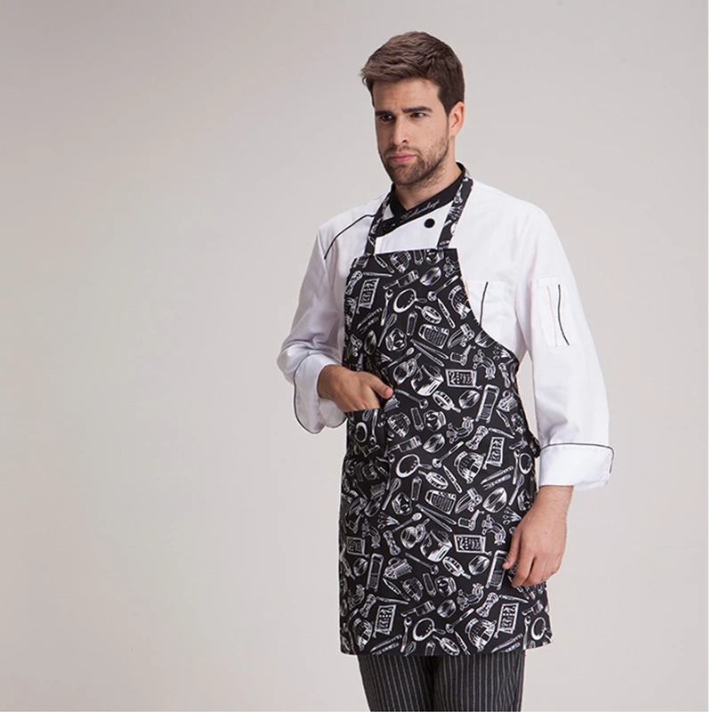 

Wholesale unisex Half-length Adult Apron Striped Hotel Restaurant Chef Waiter Apron Kitchen Cook Adjustable waterproof Apron new