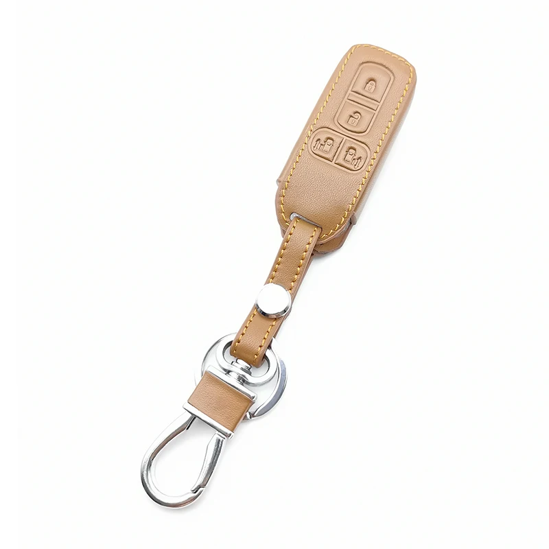 

High quality leather motorcycle key case cover set for Honda n-one N-BOX N wagon Plus 2018 new 4 buttons keypad shell