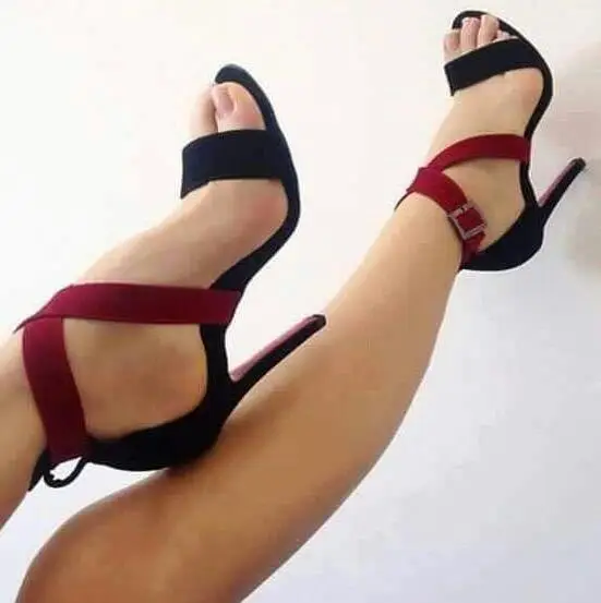 2020 Women 11cm High Heels Prom Dress Fetish Sandals Female Buckle Strap Shoes Lady Valentine Stiletto Stripper Cross Tied Pumps | Обувь