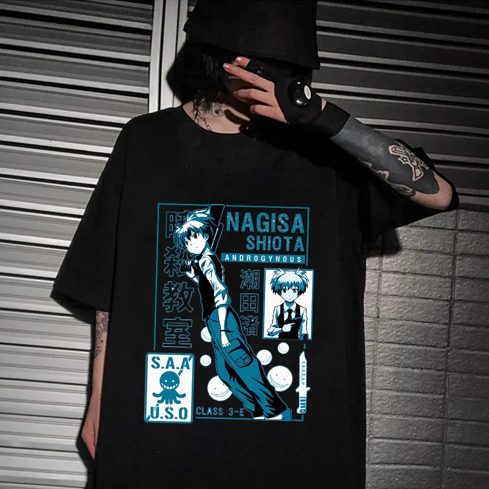 Shiota Nagisa Funny Unisex T-Shirt Casual Short Sleeve Japanese Anime Assassination Classroom Karma Akabane Harajuku T-shirt