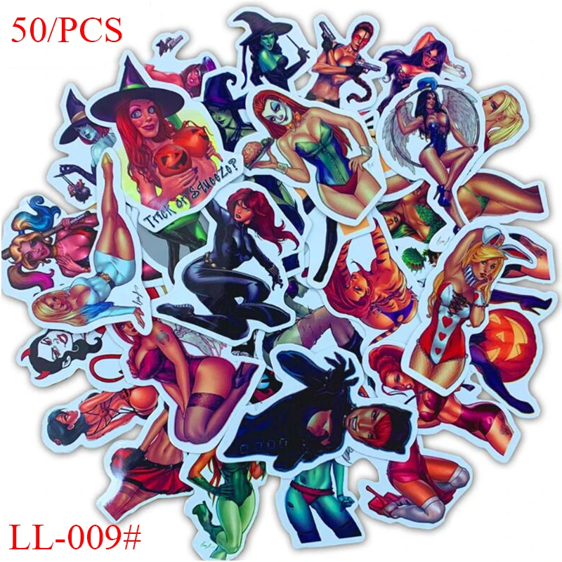 50/шт. полновесная девушка Дьявол ПВХ наклейка художественная коллекция