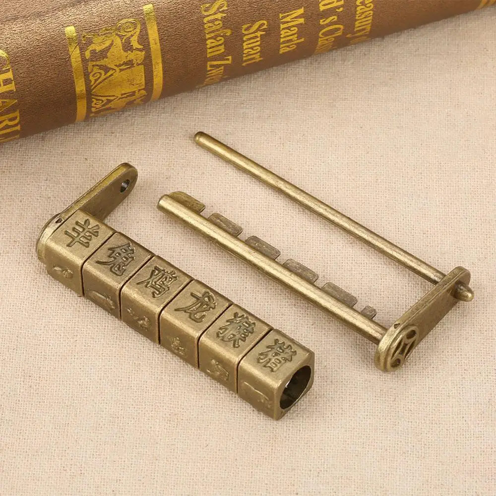 Классические антикварные цинковые китайские символы кодовый замок крафтовое