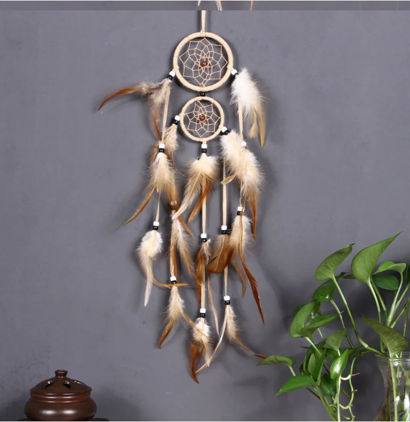 Винтажное украшение для дома ретро перо Ловец снов круглые перья настенные