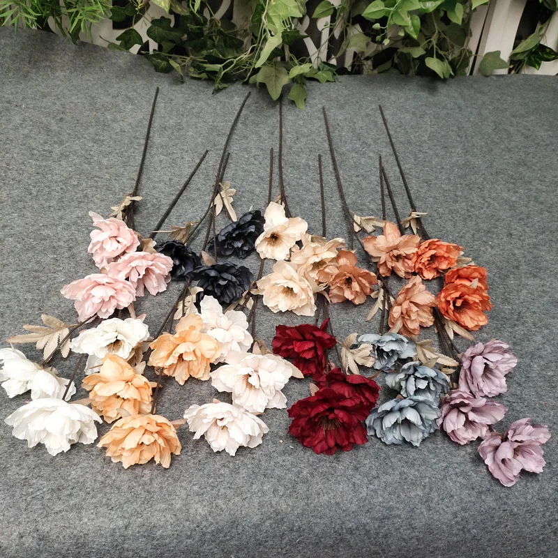 

Home Decor Flower Arrangement Silk Peony Artificial Flowers for Home Wedding Decoration indoor Beautiful Fake Flowers