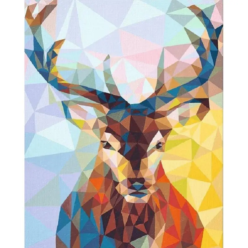 

JustPaint Deer Painting By Numbers Kits Non-toxic Oil картина по номерам Home Decor Frame Hand Painted On Canvas