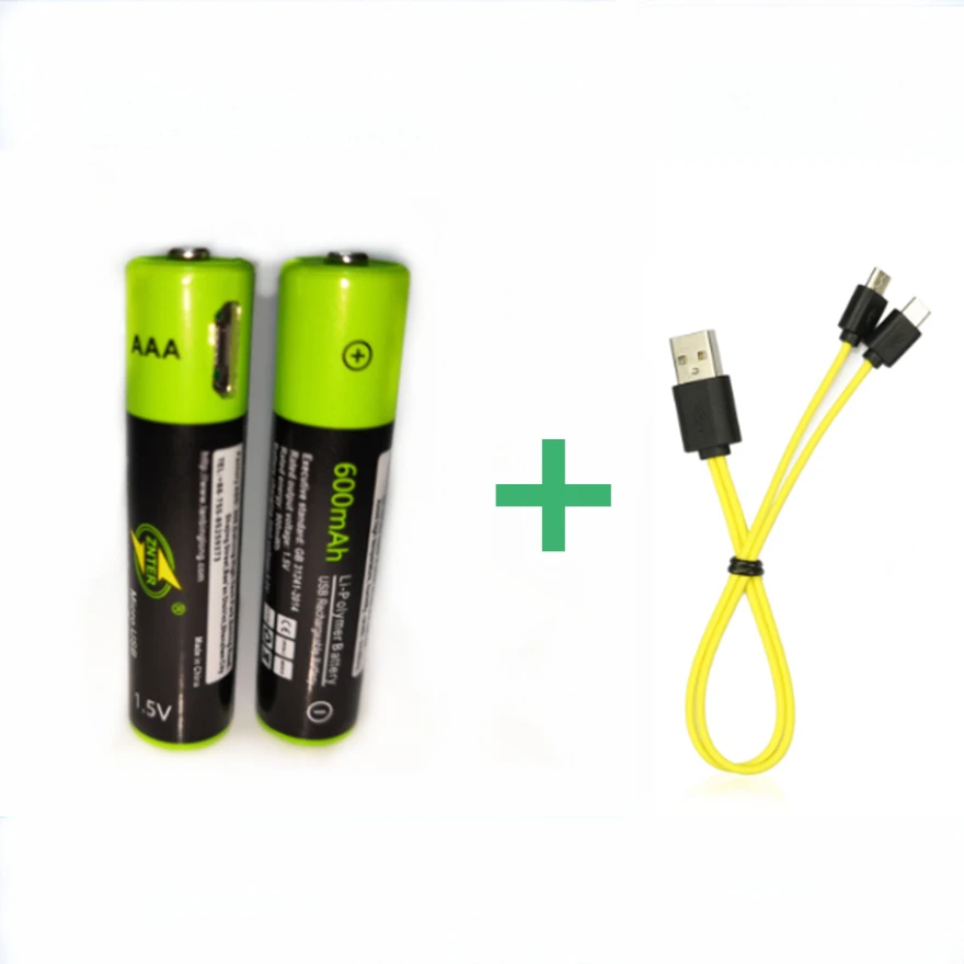Горячая Распродажа 2PCS ZNTER USB 1 5 V AAA перезаряжаемая батарея 600mAh литий-полимерная +