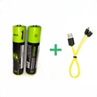 Горячая Распродажа 2PCS ZNTER USB 1,5 V AAA перезаряжаемая батарея 600mAh USB перезаряжаемая литий-полимерная батарея + 1PCS Micro USB кабель