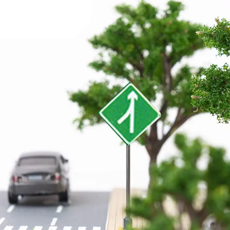 

14pcs/set 1/87 Scale Model Mini Traffic Signs Building Sand Table Model Decor 54DF