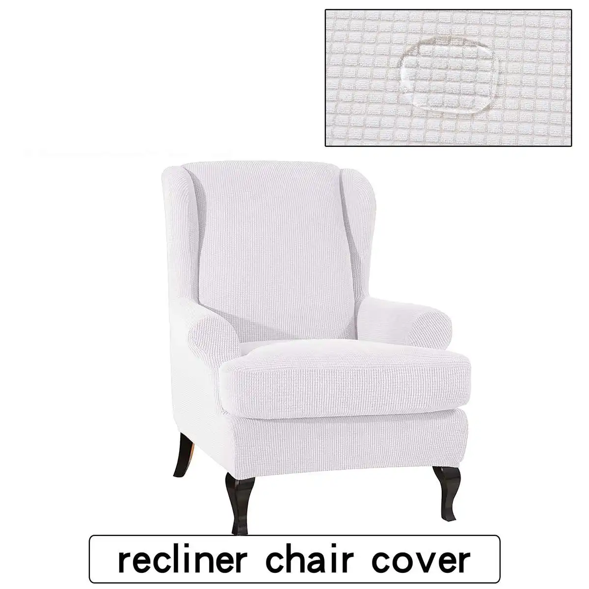Wingback наклонная рукоятка King Back эластичные чехлы на кресла кресло крыло диван задняя крышка стула стрейч протектор скольжения Чехол протектор - Цвет: Белый
