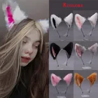Милый кот с лисьими и меховыми ушками ободки для волос Hairband ночные вечерние Клубные обруч для костюмированной игры детская заколка для уха повязка на голову в Стиле Лолита женские аксессуары для волос