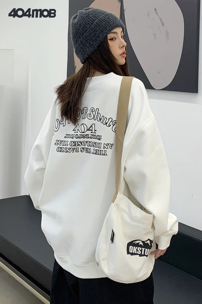 Толстовка уличный Универсальный свитер с круглым вырезом Мужская и Женская