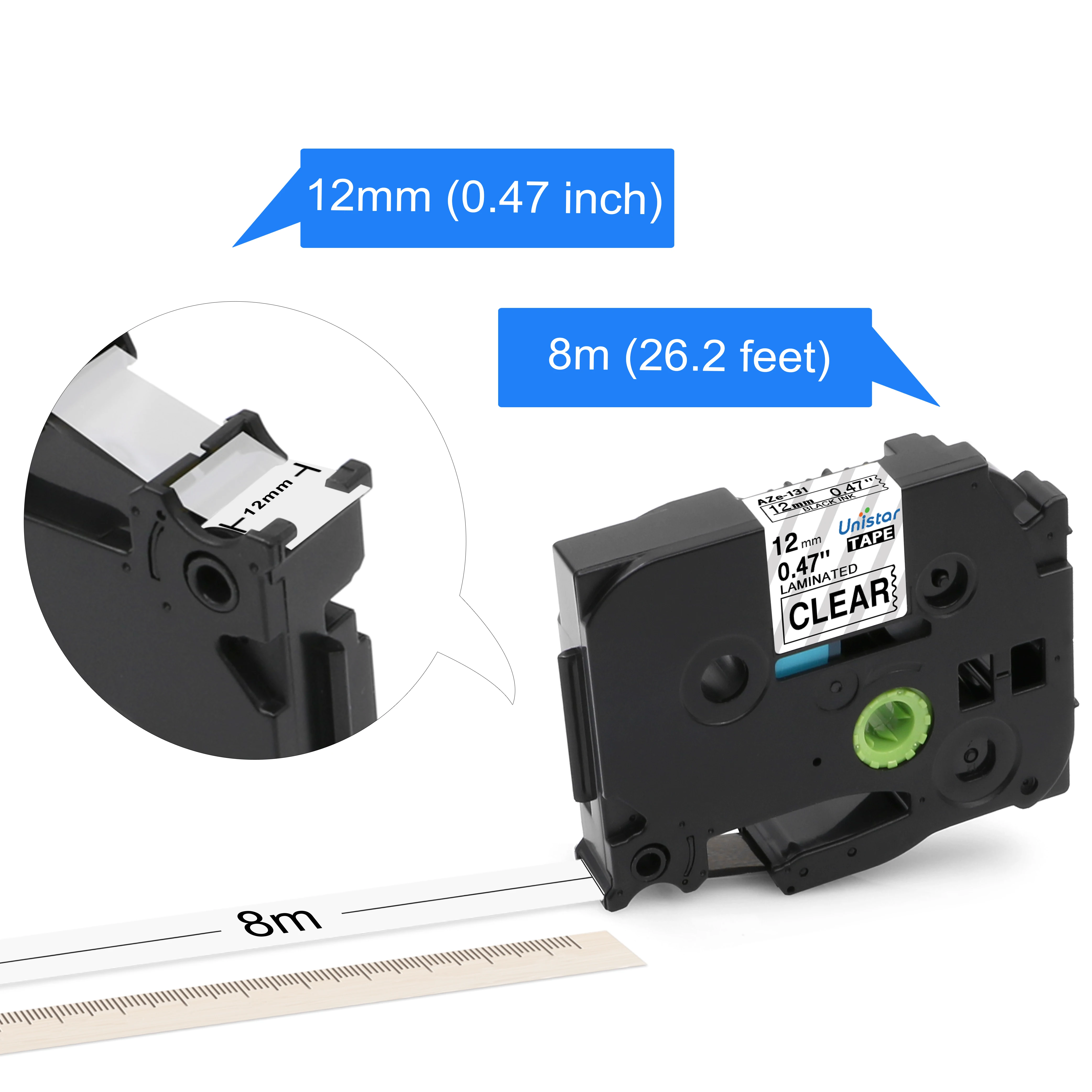 10 шт. флейты совместимые с Brother лента для этикеток 12 мм черного цвета на