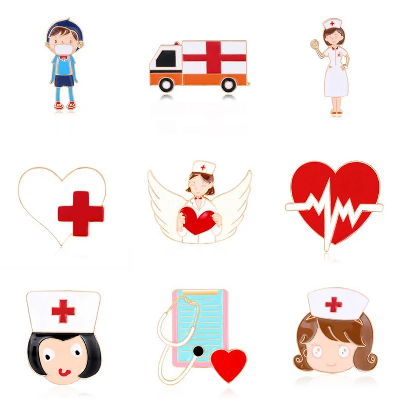 Креативная эмалированная брошь в виде мультяшного сердца Креста ангела