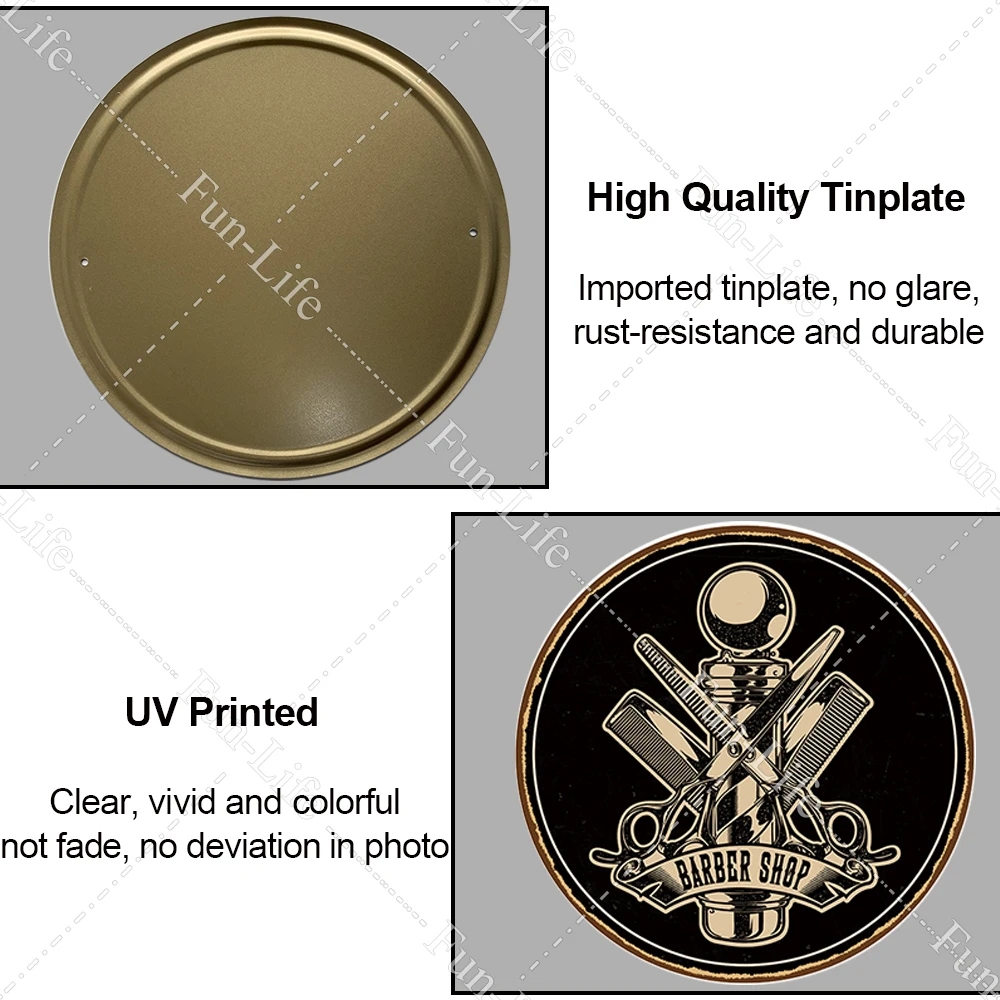 Винтажный парикмахерский металлический постер круглый кафе бар Паб оловянные