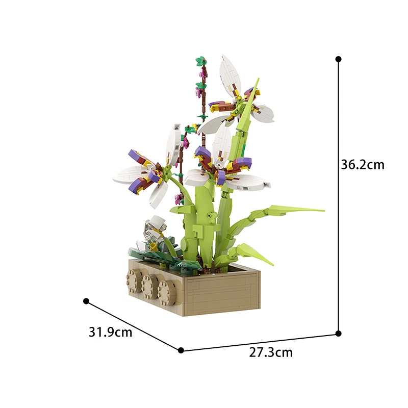 

Buildmoc Creator Expert City Bouquet Orchids Flower Potted Plant Building Block Ideas Romantic Home Decoration Toys For Children