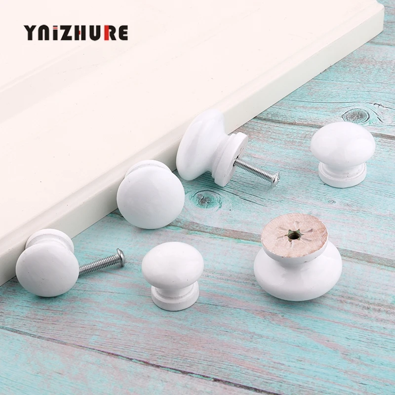 Деревянная ручка Logism экологически чистая белая Лаковая для мебели деревянные