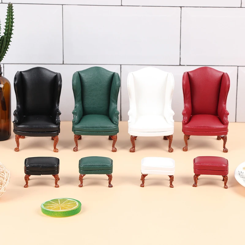 

4 colors 1:12 Dollhouse Mini Furniture Miniature Rement Doll Accessories Leather Sofa With Pedal 1:12 Dollhouse Toys Decoration