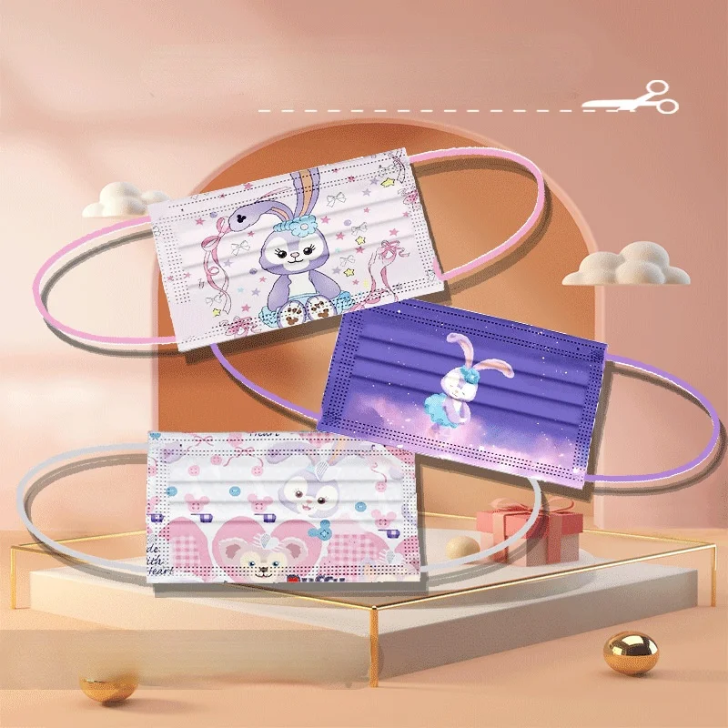 Милые одноразовые печатные маски Disney Stellalou для детей и взрослых трехслойные