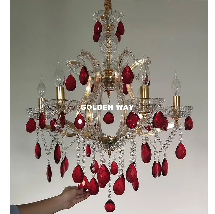 Бесплатная доставка прозрачная Золотая хрустальная люстра светящаяся