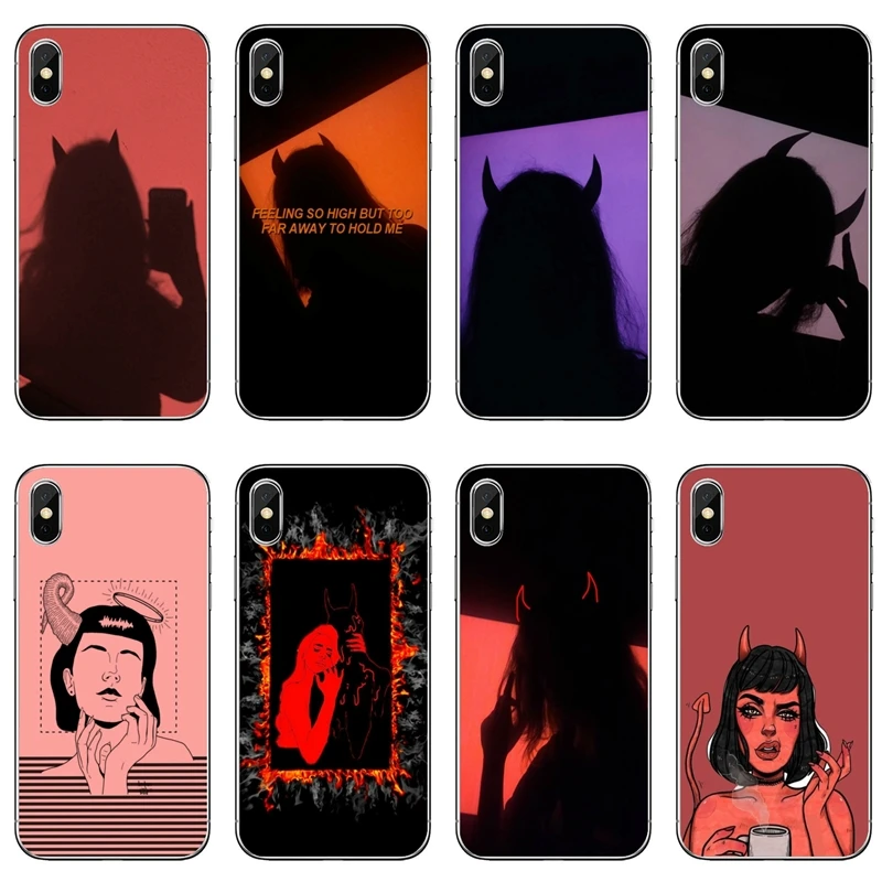 Сексуальный женский Мягкий силиконовый чехол с дьяволом для телефона iPhone 8 7 6 6S Plus