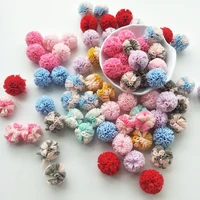 40pcslot 2 5cm mesh fabric flower ball for children hair clip accessories artificial fabric flowers for garment accessoires