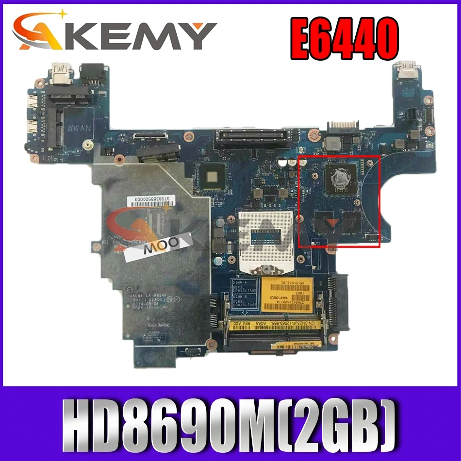 

Akemy VAL91 LA-9932P FOR DELL Latitude E6440 Laptop Motherboard HD8690M(2GB) CN-07TTNJ 7TTNJ Mainboard NOTEBOOK PC 100%Tested