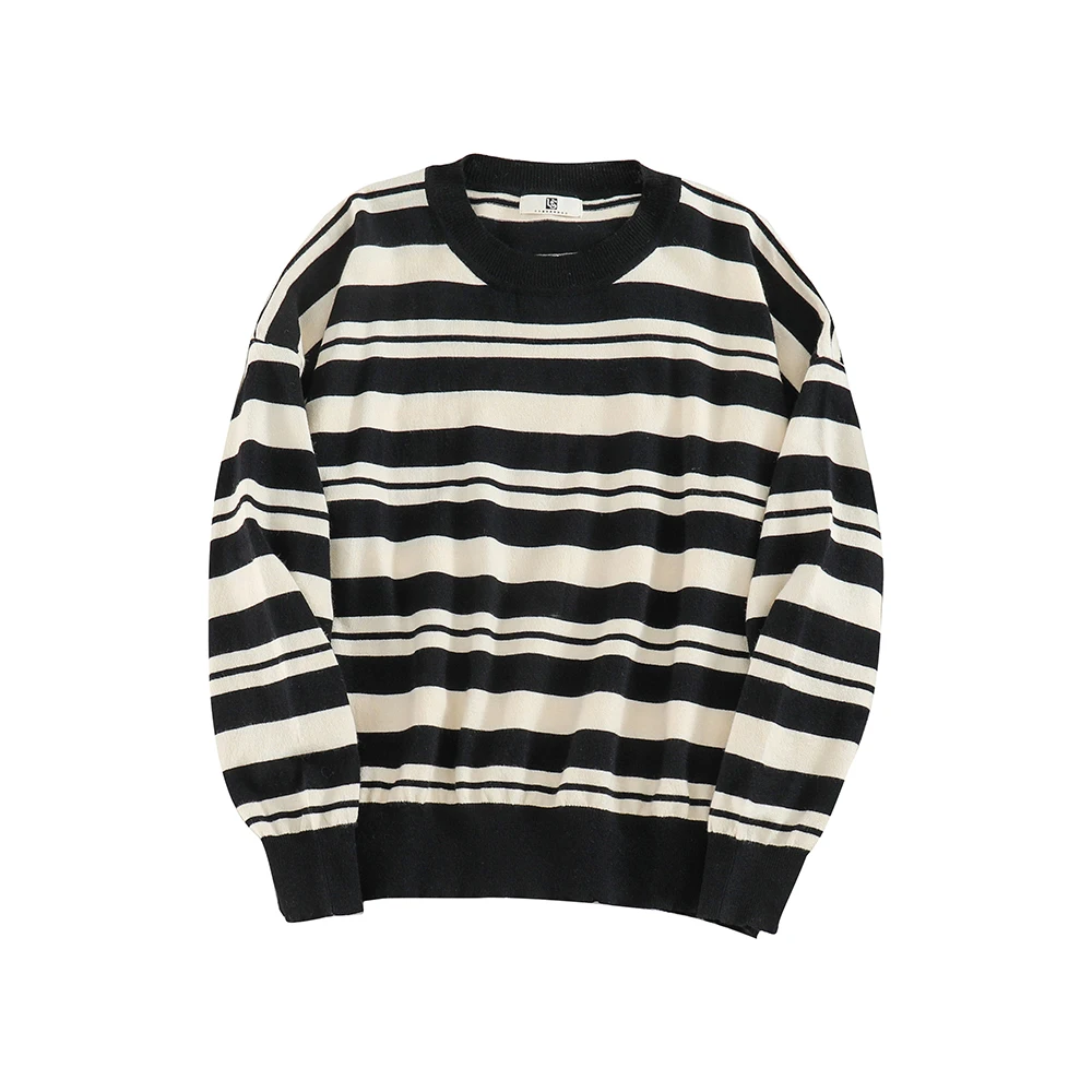 

Autumn Winter Striped Pullovers Women's Clothing New O-neck Knitted Loose Tops Fashion Brand Korean Clothes O-neck Sweaters