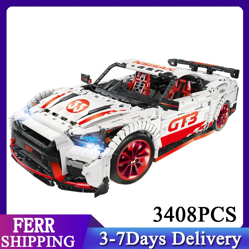 

23010 3408 шт., Детский конструктор гоночный автомобиль с дистанционным управлением