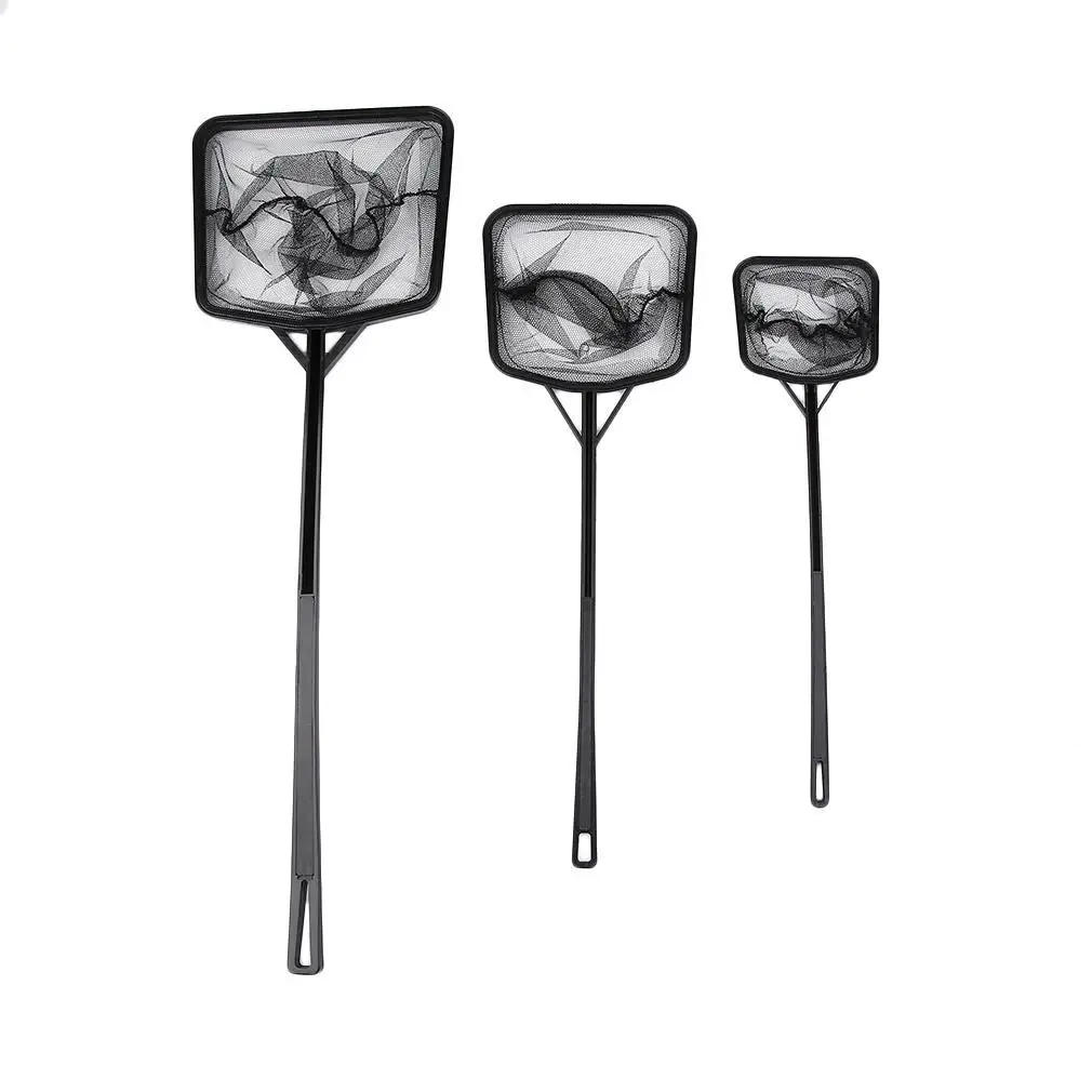 Портативная квадратная аквариумная рыболовная сеть с длинной ручкой плотная