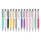 Шариковая ручка 2 в 1, 10 шт.лот, металлическая, с кристаллами